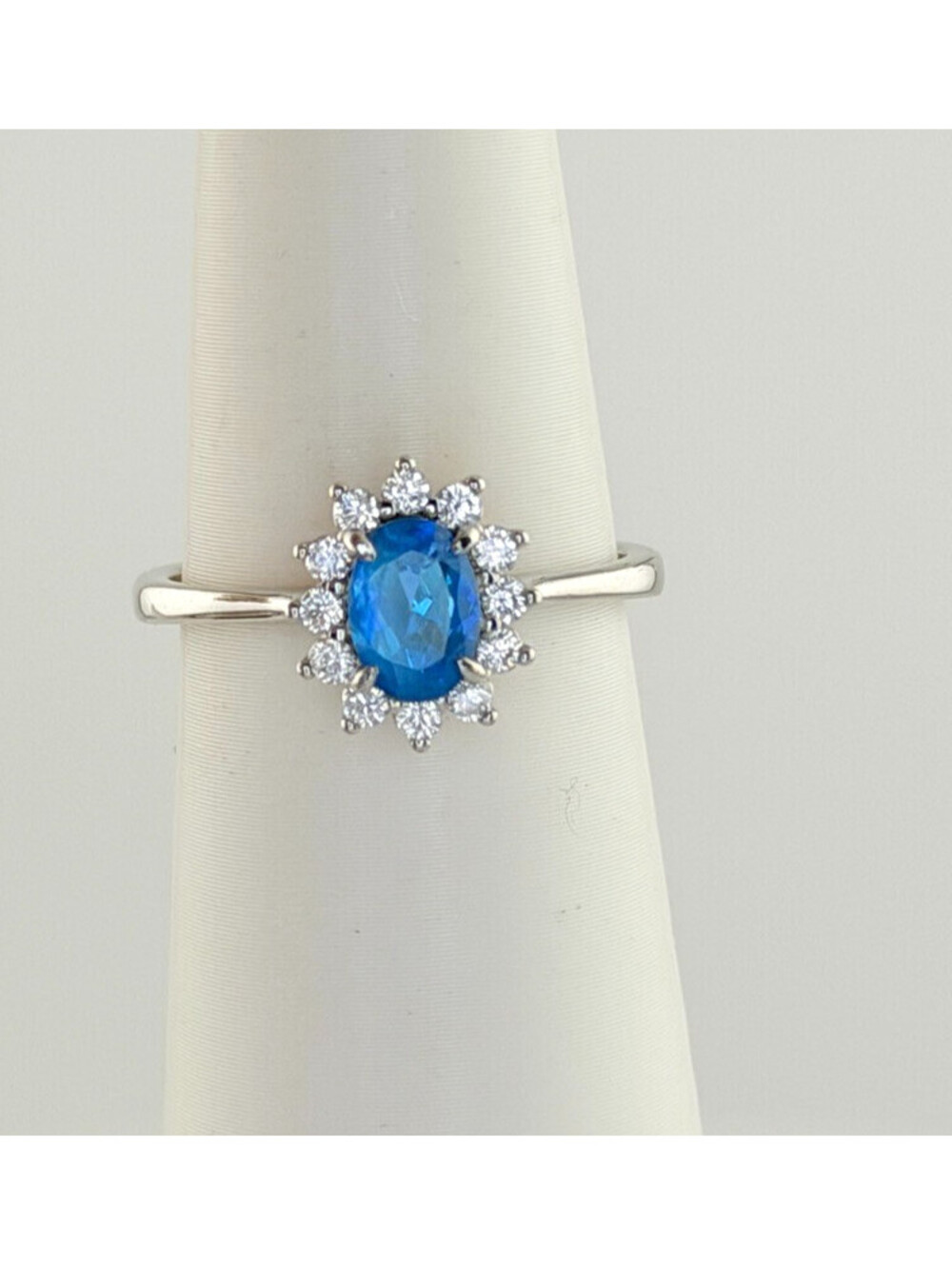 Bomb Party Sz 8 Sterling Club Rainbow Aquamarine on .925 Sterling Silver RETRO